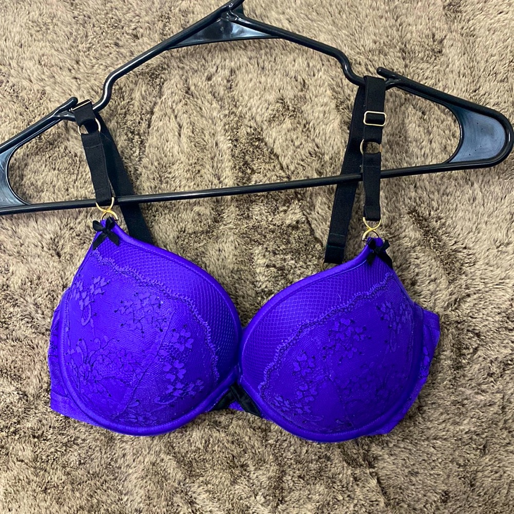 Purple & Black Lace Bra 34D